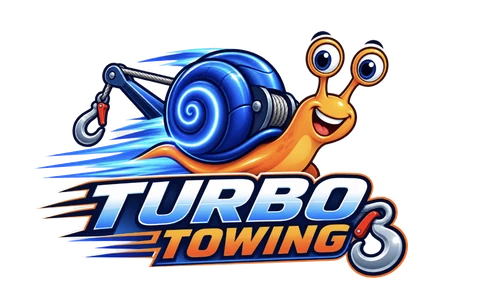 Turbo Towing snail tow truck logo